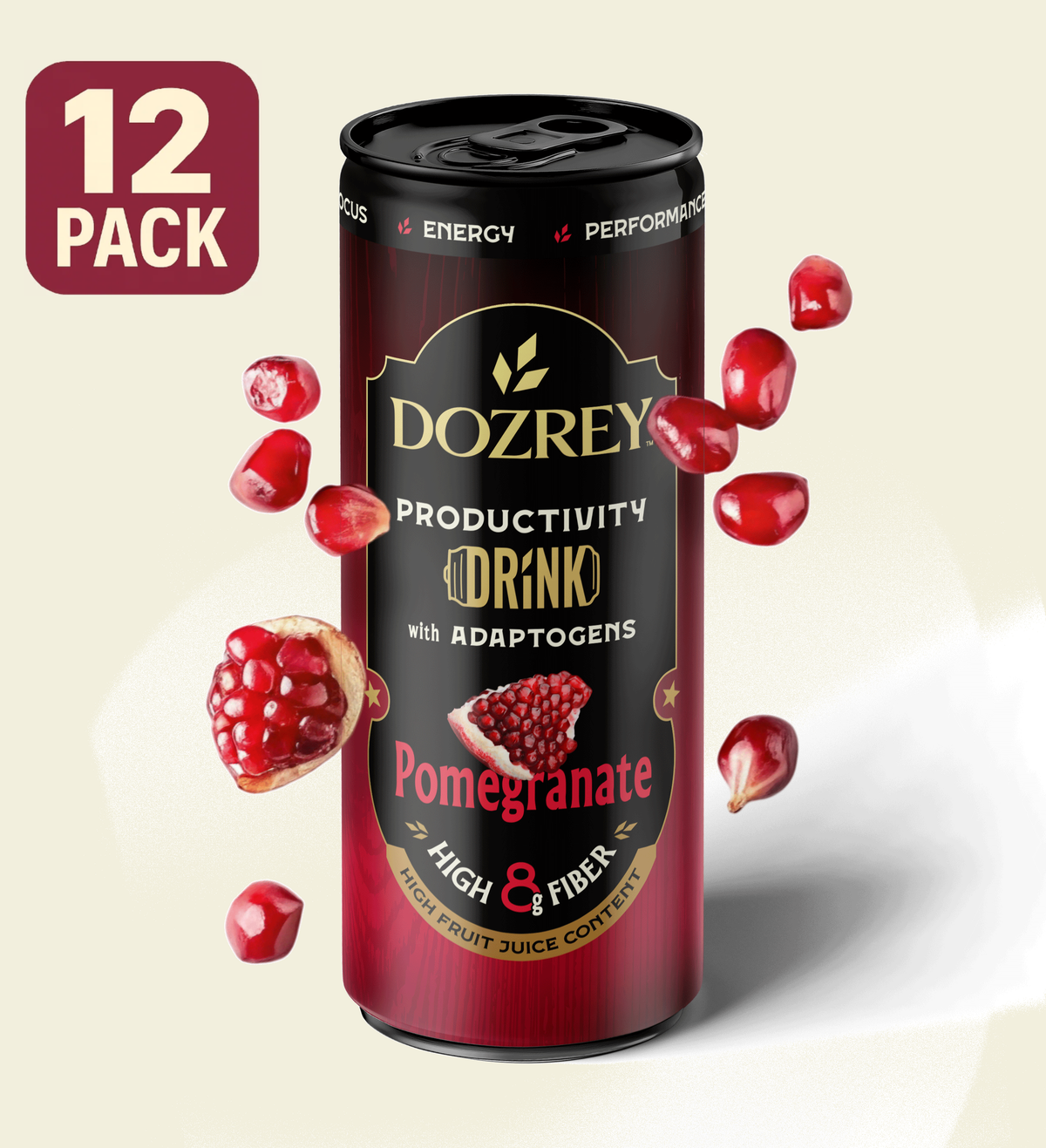 DOZREY Productivity Drink - Pomegranate 12 pack (330ml)